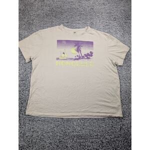 Honolulu Hawaii Shirt Adult Extra Large Beige Short Sleeve Tourist Destination
